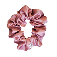Load image into Gallery viewer, SET OF 3 SATIN SCRUNCHIES - BLUSH, CAFE, MAUVE
