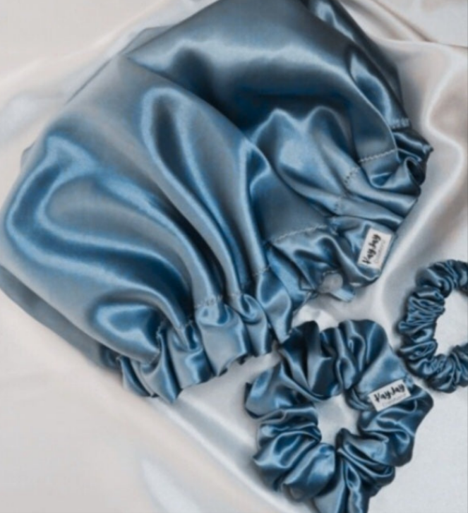 COPPEN BLUE -Luxury Adjustable Satin Bonnet – Double-Lined, Reversible & Breathable for Ultimate Hair Protection| Adult Sizes Small -Large