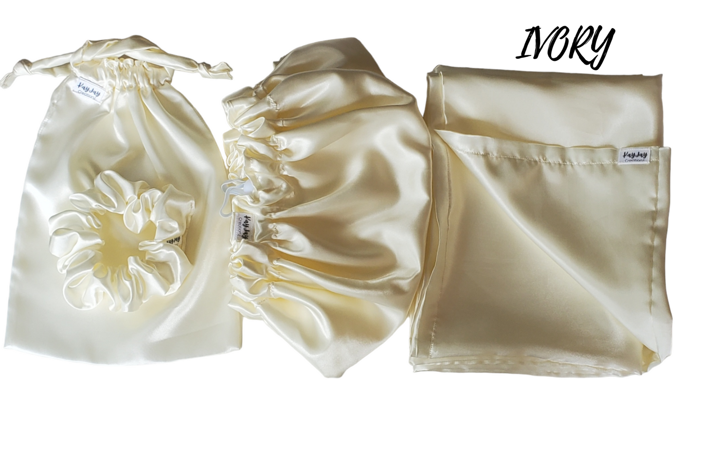 Luxury Satin Bonnet Bundle Starter Set (IVORY)