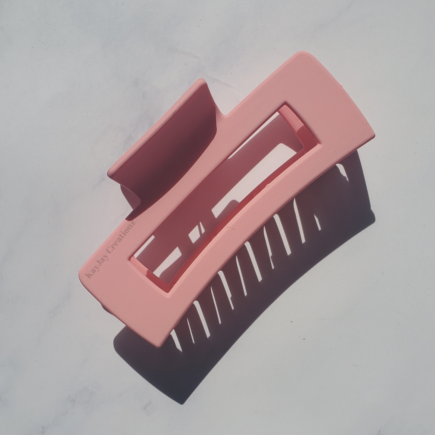 PINK - Rectangle Hair Claw Clip