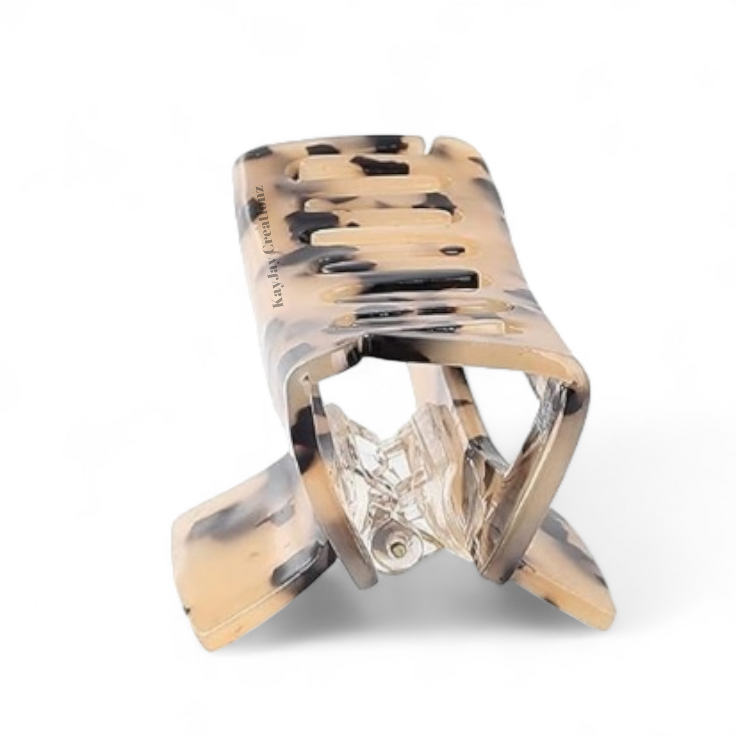 TORTOISE TAN RECTANGLE CLAW CLIP