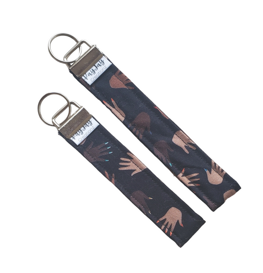 MULT-HANDS ON BLACK KEYCHAIN WRISTLET