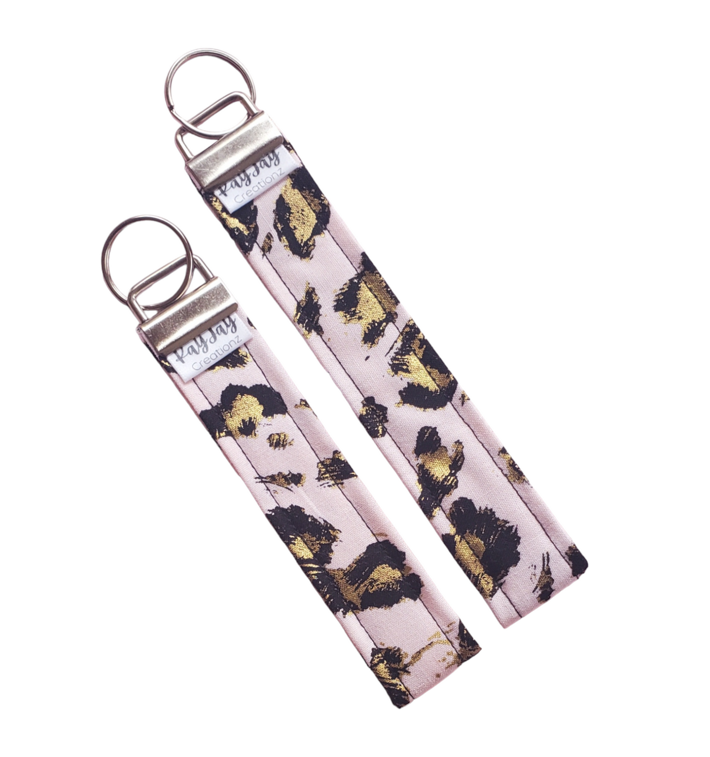 GOLD FOIL PINK LEOPARD KEYCHAIN WRISTLET