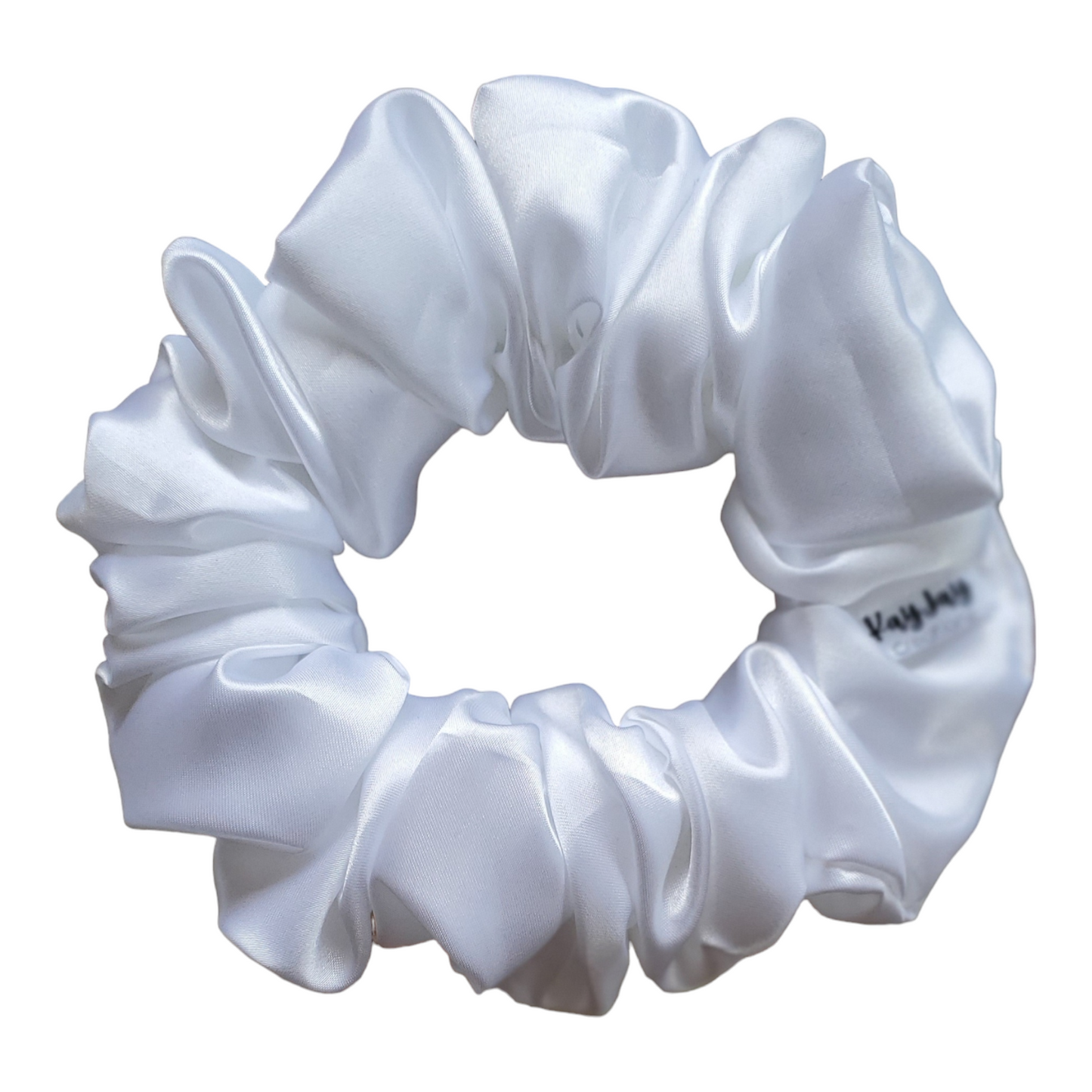 SET OF 3 SATIN SCRUNCHIES - IVORY, BLACK, WHITE