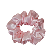 Load image into Gallery viewer, SET OF 3 SATIN SCRUNCHIES- LIGHT PINK, BABY PINK, HOT PINK
