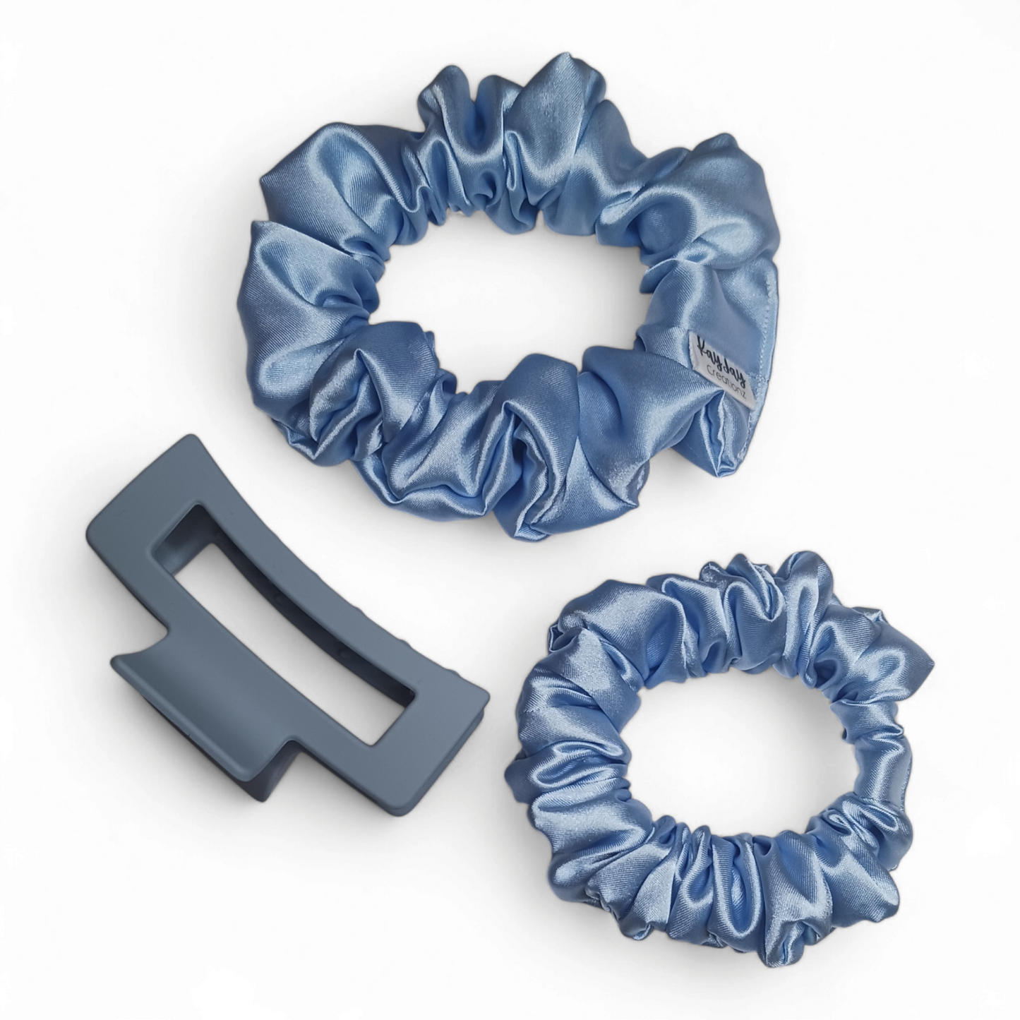 Set Of 4 Satin Scrunchies & Hair Claw - Handmade in The USA