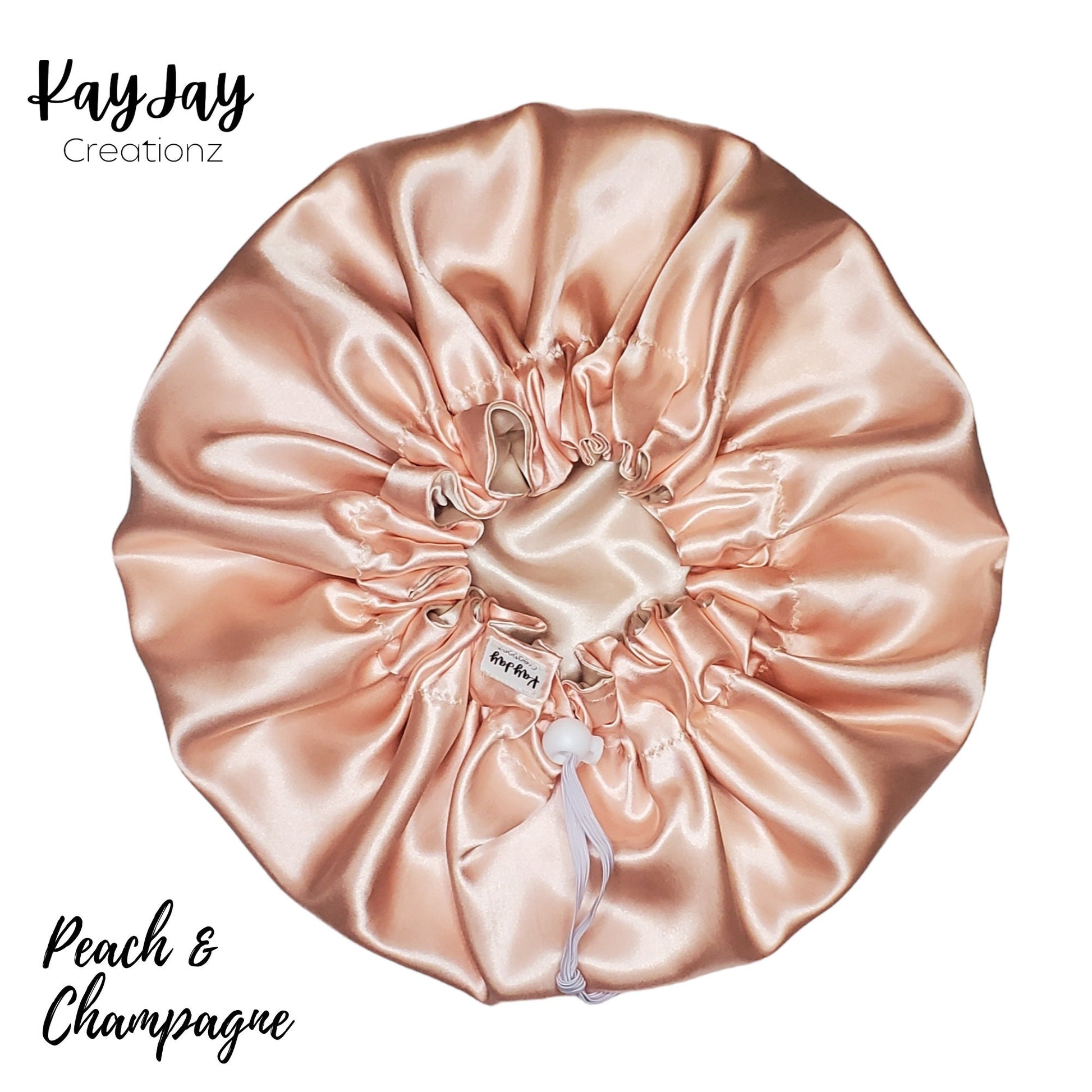 Peach & Champagne Satin Bonnet for Kids