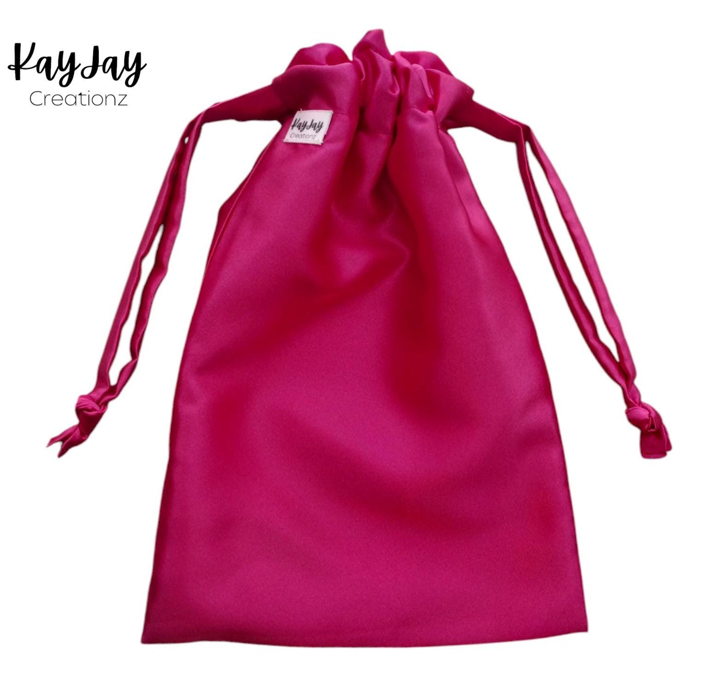 HOT PINK Handmade Satin Drawstring Bag Set for Travel, Jewelry, and Dust bag. Valentine's Day Gift idea