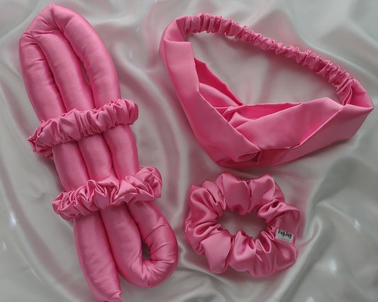 BUBBLEGUM PINK SATIN HEATLESS CURLER