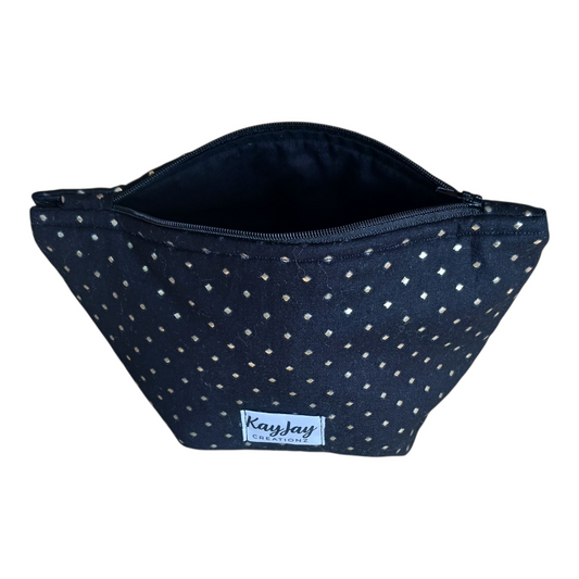 BLACK & GOLD COSMETIC POUCH