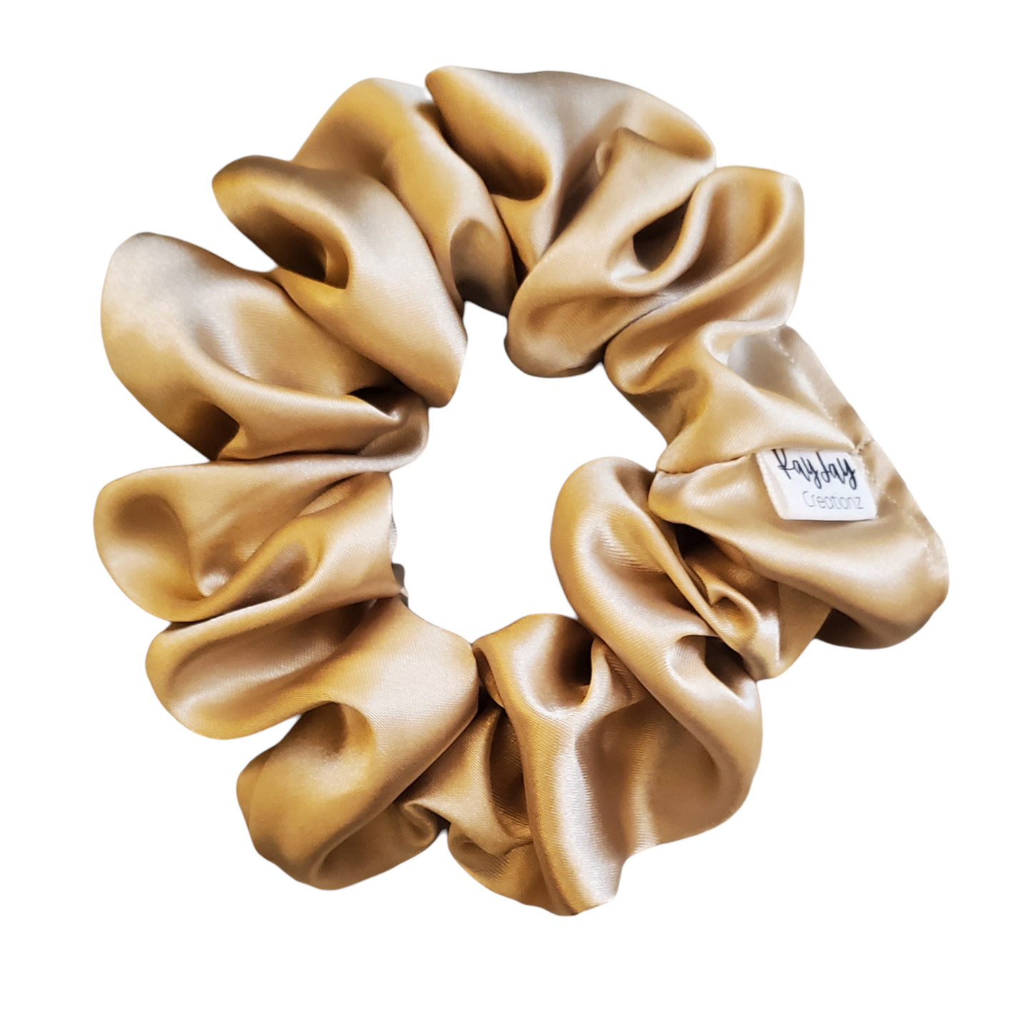 SET OF 3 SATIN SCRUNCHIES - CHAMPAGNE, BLACK, IVORY