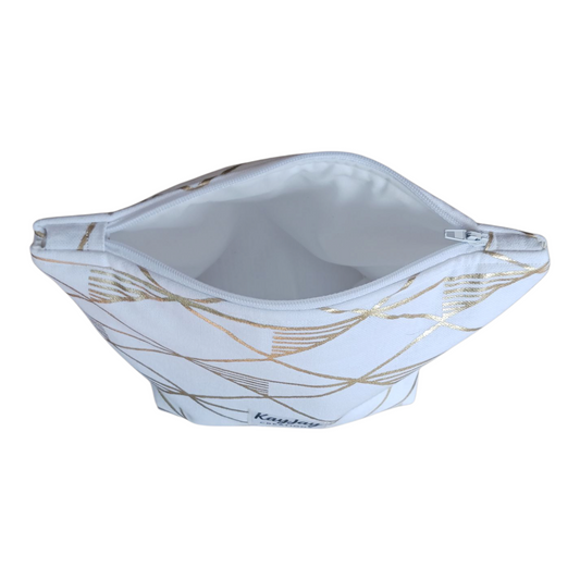 GOLD GEOMETRIC LINE COSMETIC POUCH