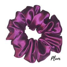 Load image into Gallery viewer, Plum Satin Scrunchie| Women&#39;s Hair Scrunchies | Hair Tie | Gifts for Her
