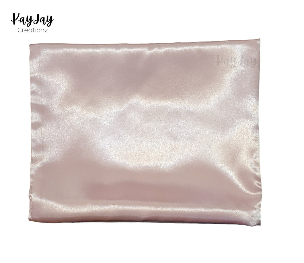 PINK Luxury Satin Pillowcase and Matching Scrunchie Set for Hair & Skin| Envelope Closure in sizes Standard/Queen/King| Handmade Gift