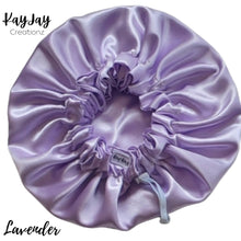 Load image into Gallery viewer, Lavender Satin Bonnet| Double-Layered Reversible &amp; Adjustable Satin Bonnets | Silk Satin Sleep Cap for Kids
