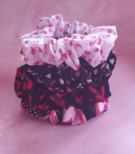Load image into Gallery viewer, Valentine&#39;s Day Scrunchies| Boho Gift for Her| Heart Hair Ties
