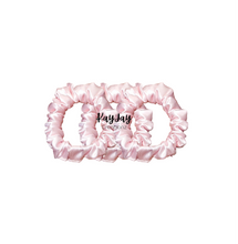 Load image into Gallery viewer, PINK SATIN SCRUNCHIES- SET OF 3
