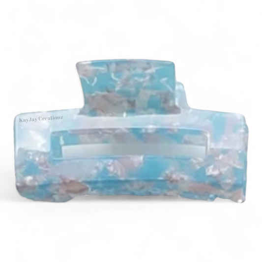 BLUE PINK RECTANGLE CLAW CLIP
