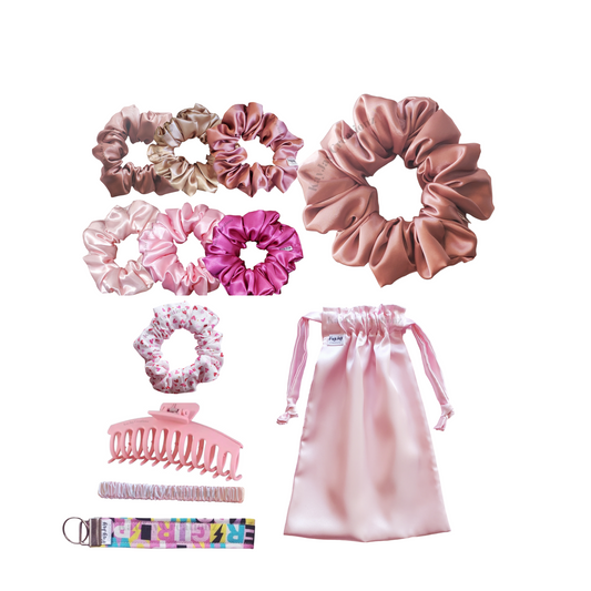 PINK SCRUNCHIE GIFT SET - 12 ITEMS