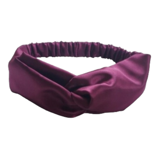 PLUM - TWISTED STYLE SATIN HEADBAND