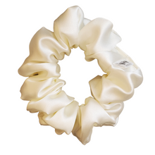 Load image into Gallery viewer, SET OF 3 SATIN SCRUNCHIES -  IVORY, BLACK, WHITE
