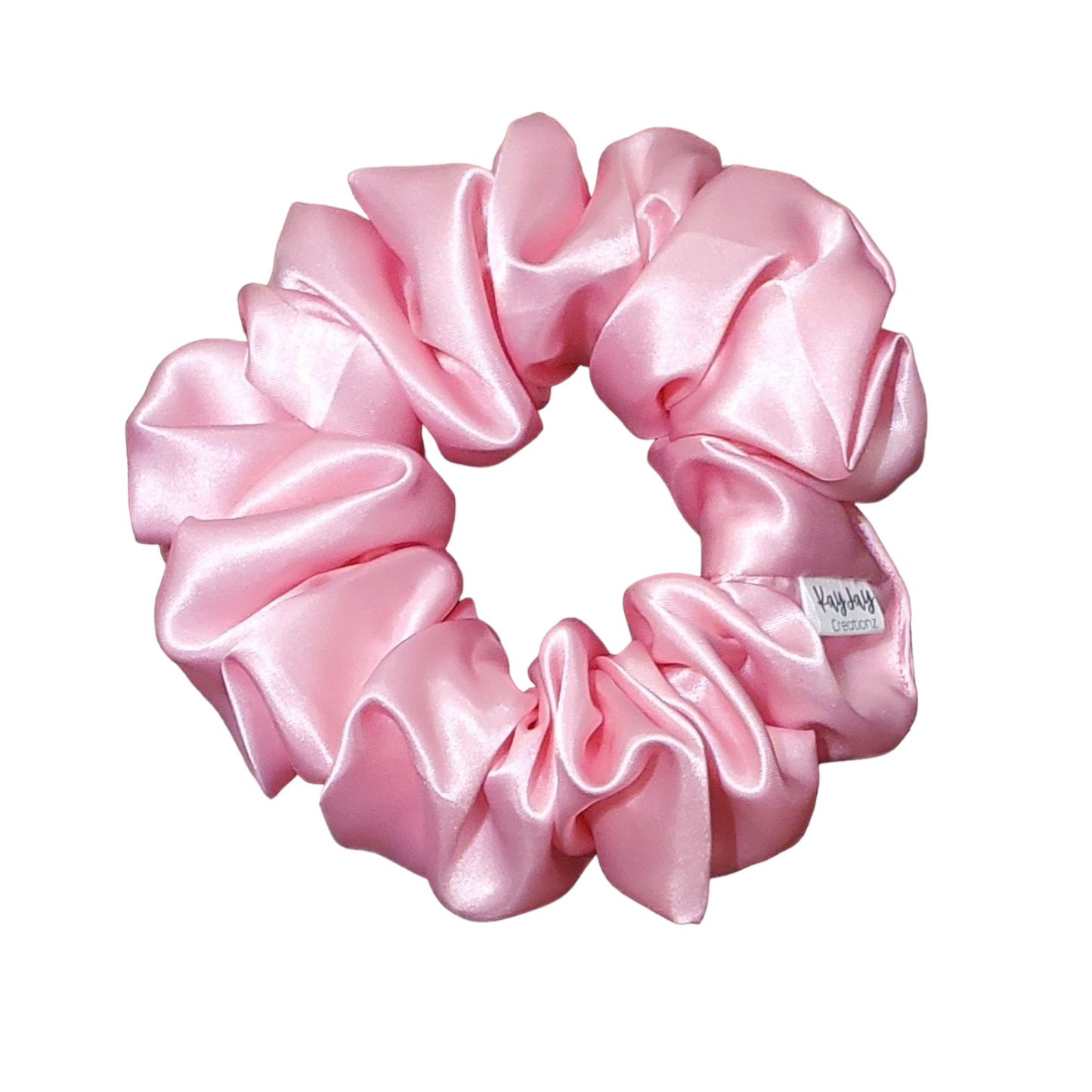 SET OF 3 SATIN SCRUNCHIES- LIGHT PINK, BABY PINK, HOT PINK