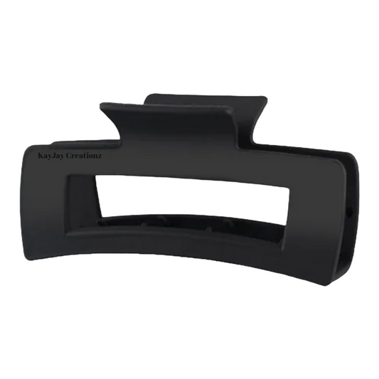 BLACK - Rectangle Hair Claw Clip