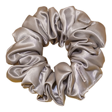 Load image into Gallery viewer, SILVER SATIN SCRUNCHIE
