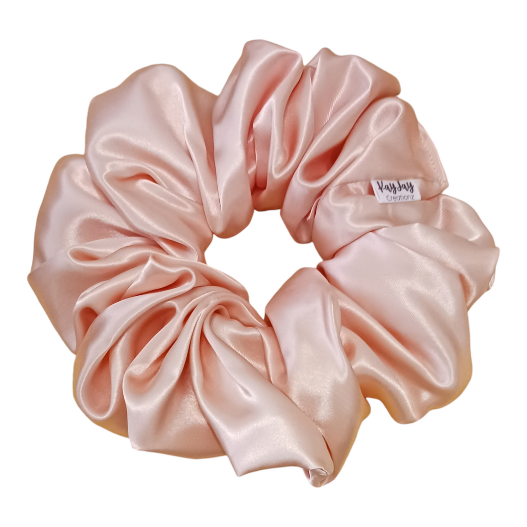 PEACH SATIN SCRUNCHIE