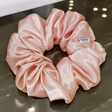 Load image into Gallery viewer, PEACH SATIN SCRUNCHIE
