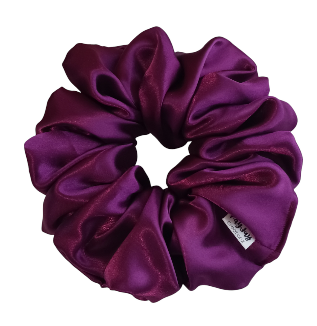 PLUM SATIN SCRUNCHIE