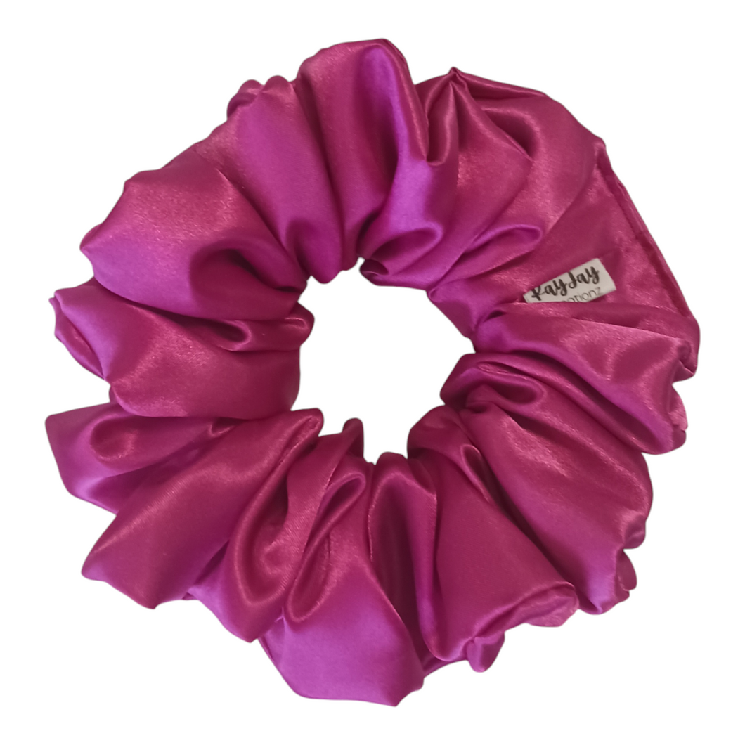 HOT PINK SATIN SCRUNCHIE