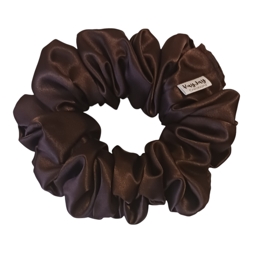 BROWN SATIN SCRUNCHIE