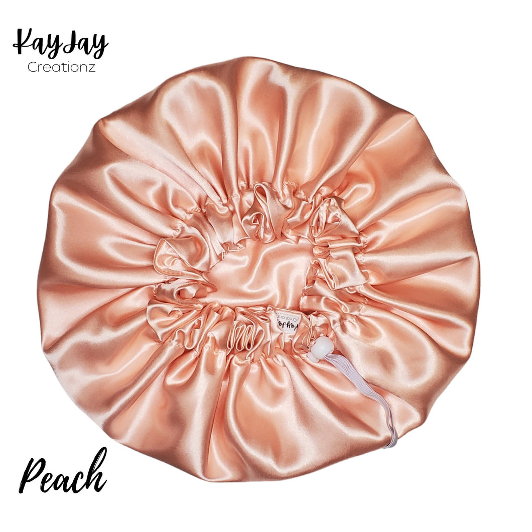 Peach Satin Bonnet for Kids