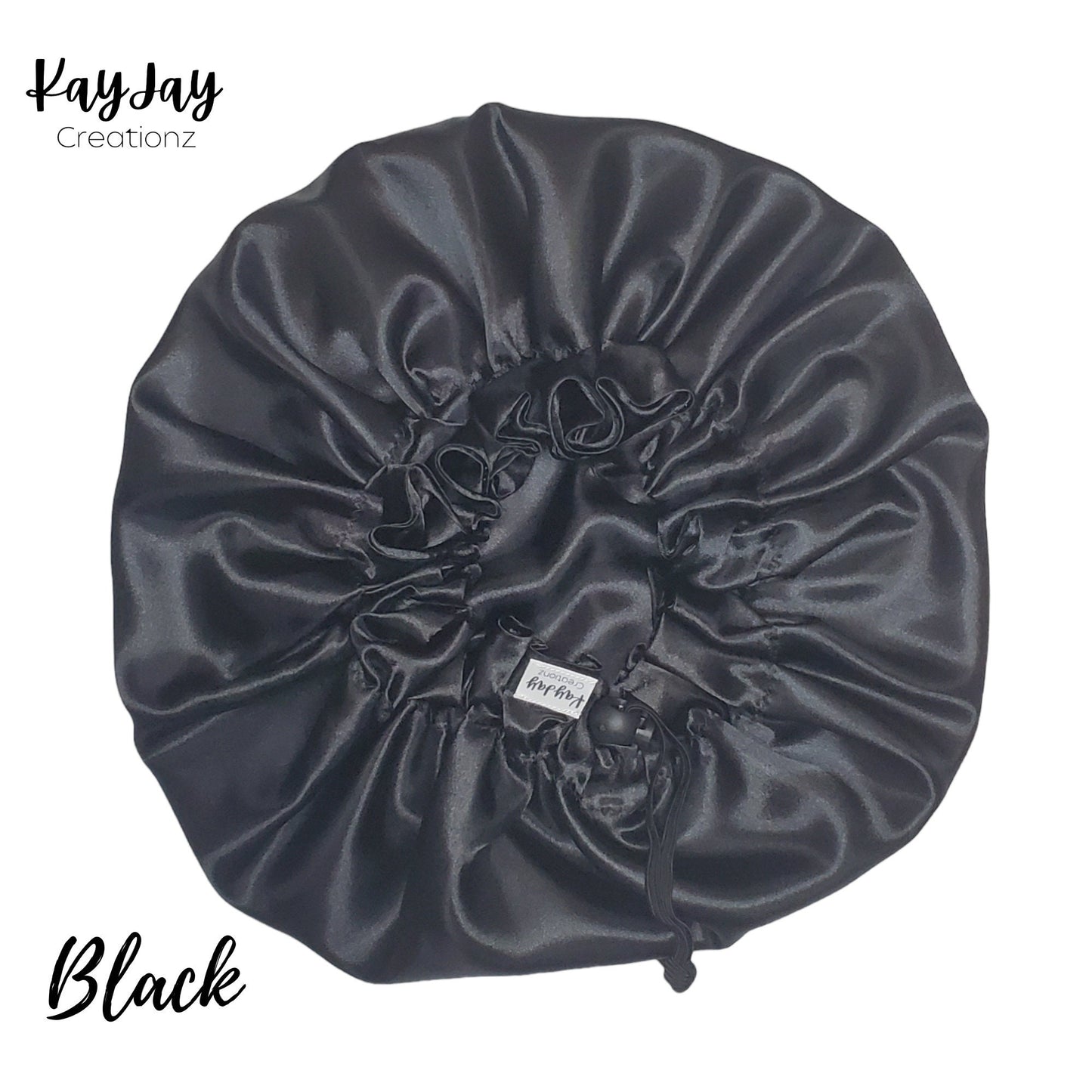 Black Satin Bonnet for Kids
