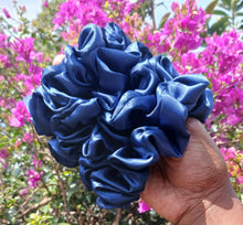 Load image into Gallery viewer, NAVY - Satin Scrunchie| Women&#39;s Hair Scrunchies| Gifts for her
