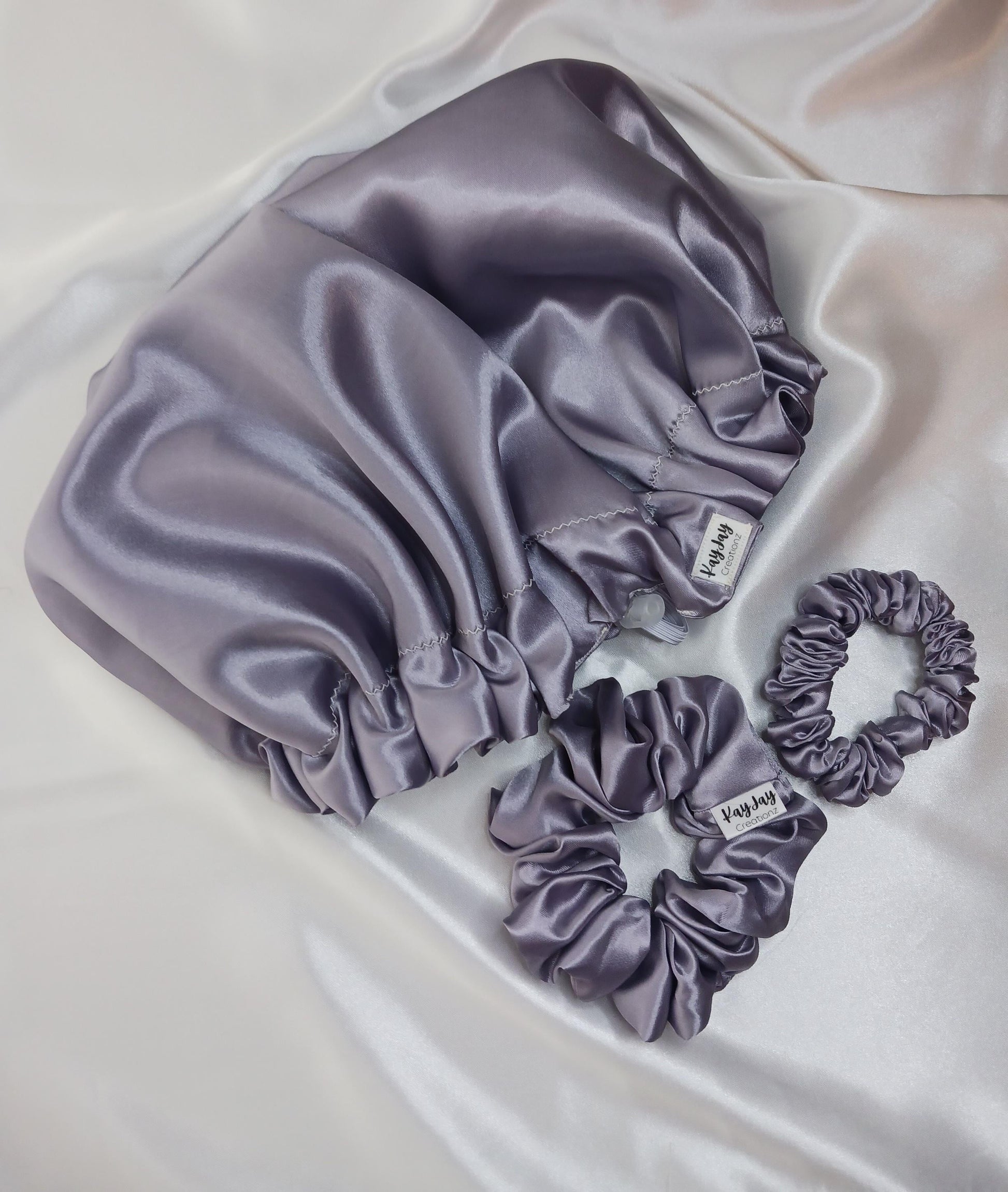 Dusty Lilac Luxury Adjustable Satin Bonnet – Double-Lined, Reversible & Breathable for Ultimate Hair Protection| Adult Sizes Small -Large