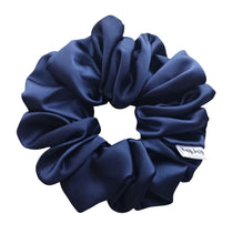 Load image into Gallery viewer, NAVY - Satin Scrunchie| Women&#39;s Hair Scrunchies| Gifts for her
