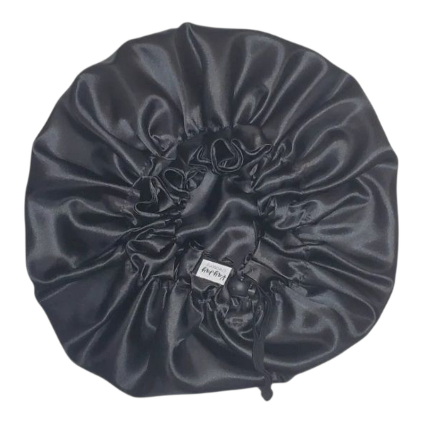 BLACK SATIN BONNET