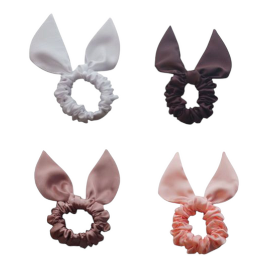 BUNNY EARS SATIN SCRUNCHIES