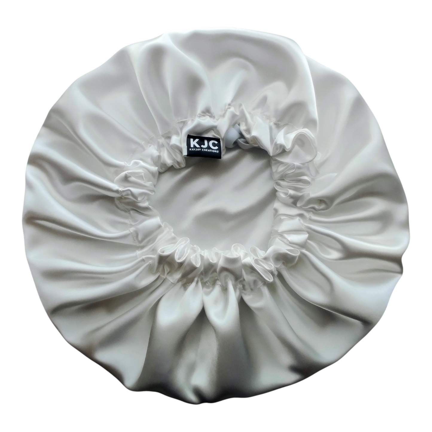 IVORY SATIN BONNET + SCRUNCHIES