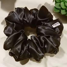 Load image into Gallery viewer, BLACK SATIN SCRUNCHIE
