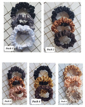 Load image into Gallery viewer, Set of 3 Silky Satin Skinny Scrunchies| Hair Accessories for Women| Gifts for her
