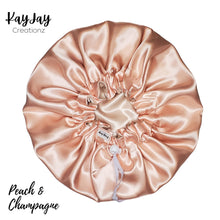 Load image into Gallery viewer, Peach &amp; Champagne Adult Silk Satin Bonnet
