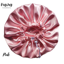 Load image into Gallery viewer, Pink Satin Bonnet | Double-Layered Reversible &amp; Adjustable Satin Bonnets | Silk Satin Sleep Cap for KIds
