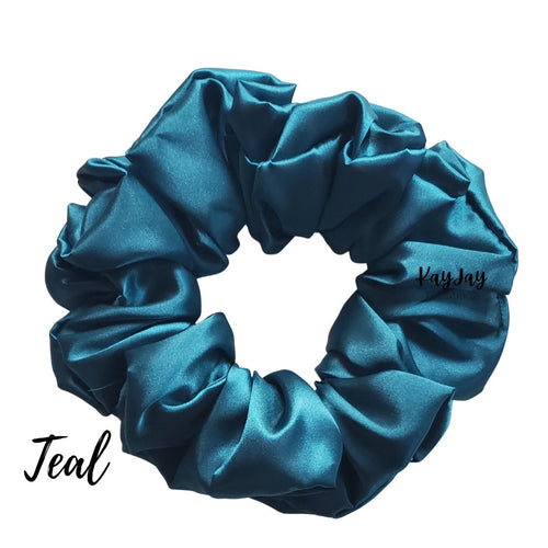Teal Satin Scrunchie| Women's Hair Scrunchies | Hair Tie | Gifts for Her