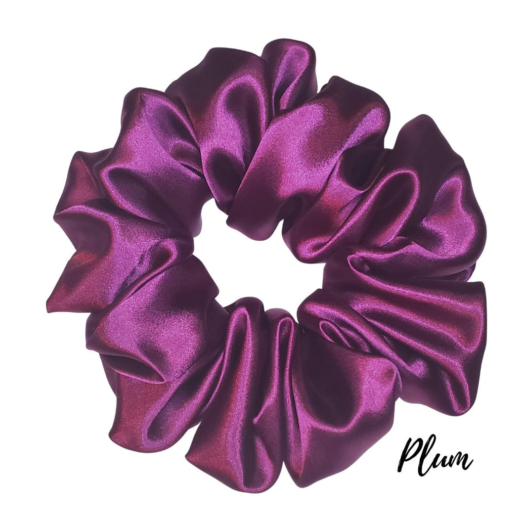 Plum Satin Scrunchie| Women's Hair Scrunchies | Hair Tie | Gifts for Her