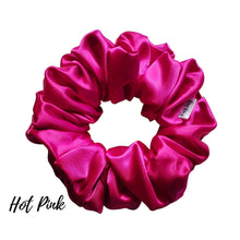Load image into Gallery viewer, Hot Pink Satin Scrunchie| Women&#39;s Hair Scrunchies | Hair Tie | Gifts for Her
