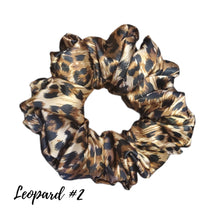 Load image into Gallery viewer, Cheetah &amp; Leopard Print Silky Satin Scrunchies| Women&#39;s Hair Scrunchies | Hair Tie | Gifts for Her
