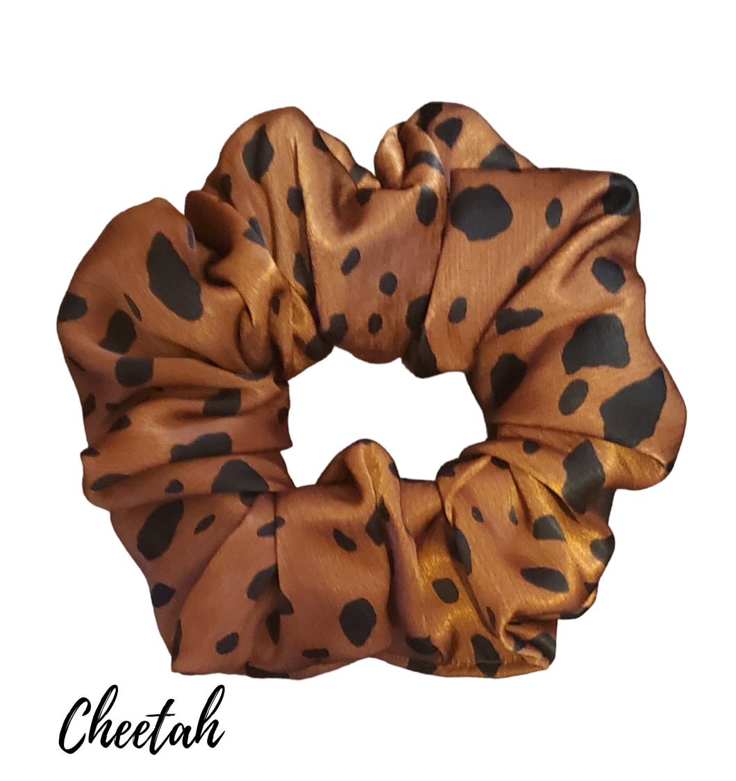 Cheetah & Leopard Print Silky Satin Scrunchies| Women's Hair Scrunchies | Hair Tie | Gifts for Her